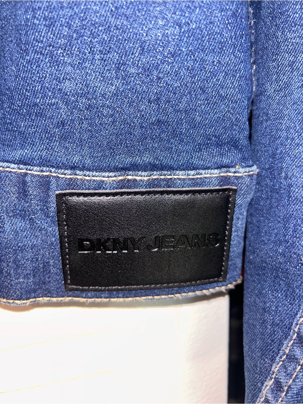 DKNY Medium Blue Cropped Denim Jacket - Picture 3 of 7